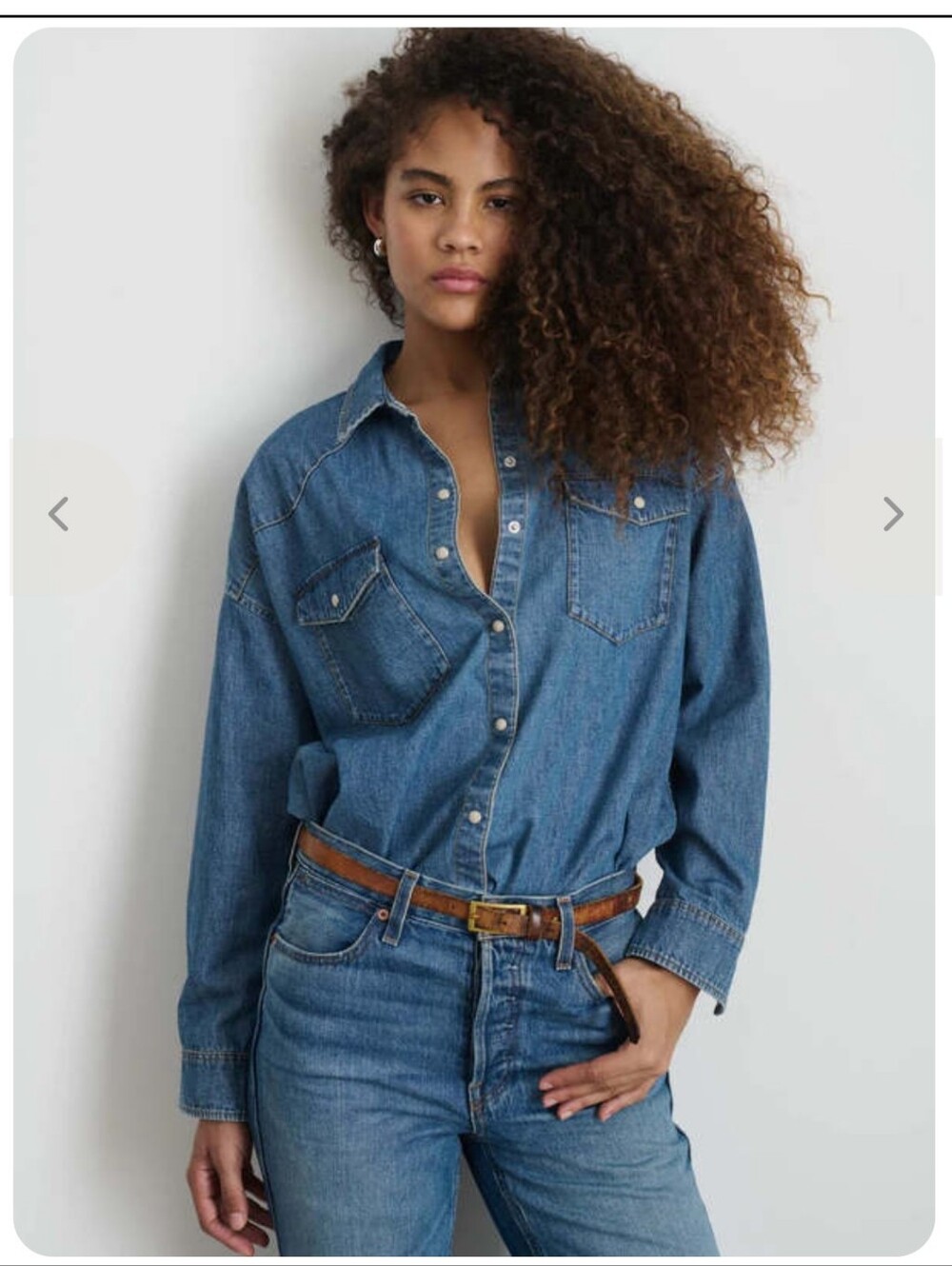 Alex Mill Santa Fe Light Blue Denim Western Snap Shirt